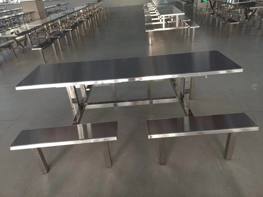 8人位分段不銹鋼餐桌椅